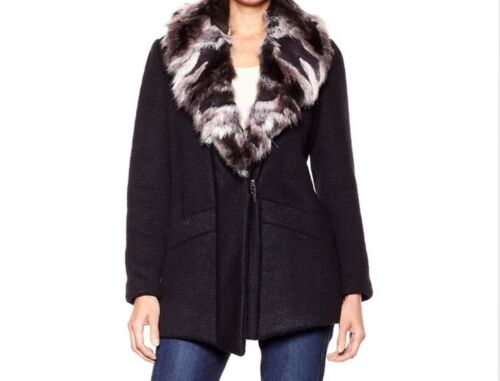 Women's Winter Church Wool faux fur long Cardigan Sweater coat plus 1X 2X 3X 4X - Picture 1 of 12