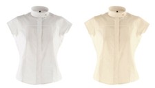DUBLIN SHOW SHIRT STOCK COLLAR CAPPED SLEEVE CAP SLEEVED HORSE RIDING EQUESTRIAN
