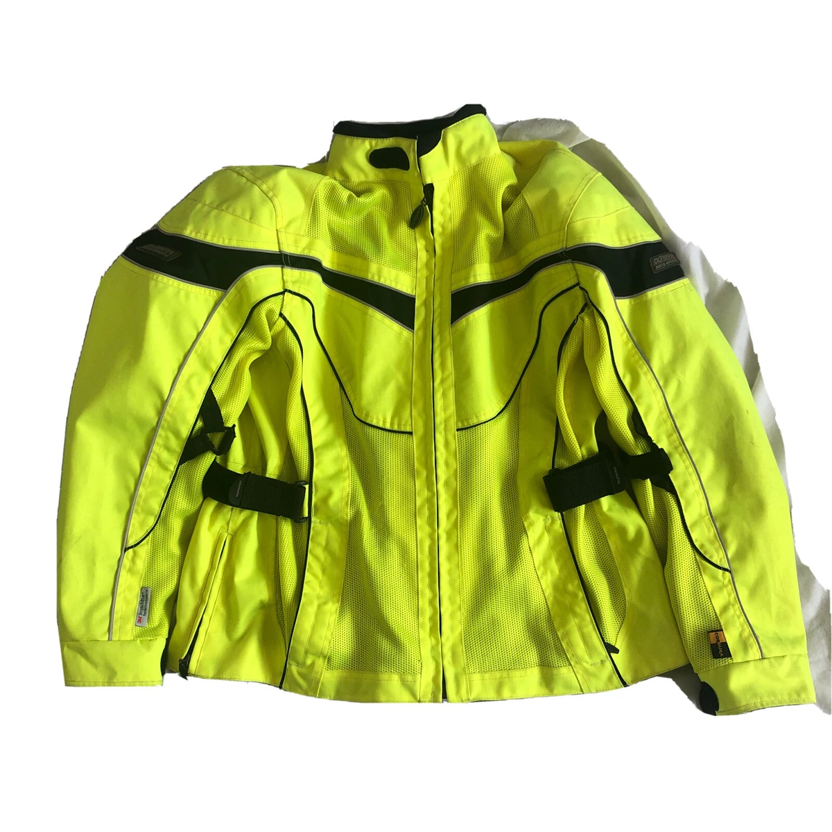 OLYMPIA MOTO SPORTS NEON YELLOW TEXTILE REFLECTIVE PADDED CORDURA