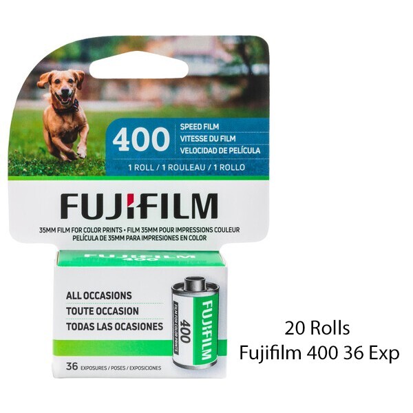 20 Rolls Fujifilm 400 Color Print Negative 35mm Film, 36 Exposure
