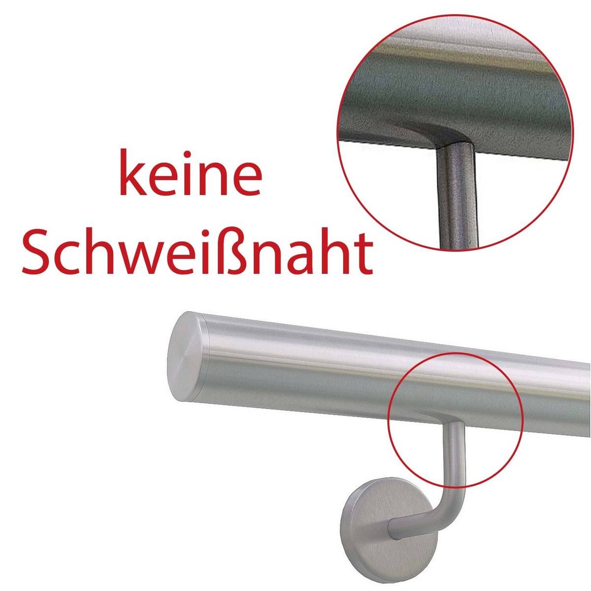 Handlauf Aus Aluminium – Schwarz, 30-600cm Länge, Mit Edelstahl-Haltern