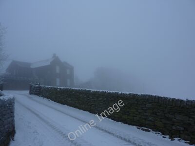 Photo 6x4 Crawshaw Head House Hollow Meadows Barely seen in the fog, at 2 c2010