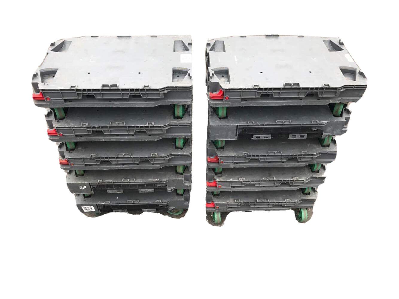 Lot De 6 Diables/roulettes Pour Bac Plastique Schoeller - 600x450mm, Capacité 250kg - Occasion