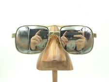 Vintage Hawk Argus Gold Electro Plated Square Pilot Sunglasses FRAMES ONLY