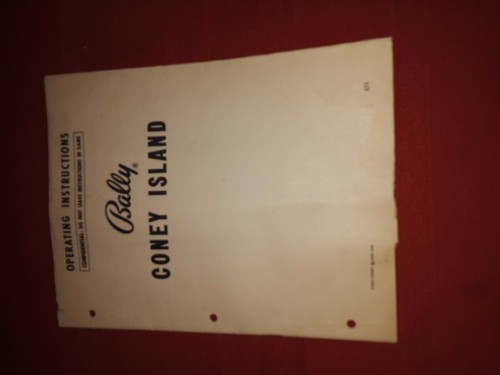 Bally Coney Island Pinball Manual 1951 w/ Schematics - 第 3/12 張圖片