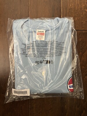 Supreme FW24 Hysteric Glamour Pin Up Tee Powder Blue Size XXL New