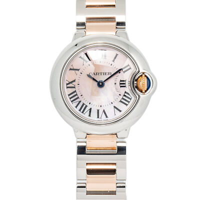 Cartier Ballon Bleu 3009 W6920034 Quartz Rose Gold TwoTone MOP Dial Ladies 28mm
