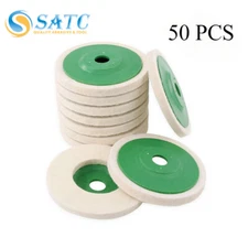 50Pcs 4'' Wool Polishing Wheels Buffer Pads Felt Polishing Finishing Wheels Disc