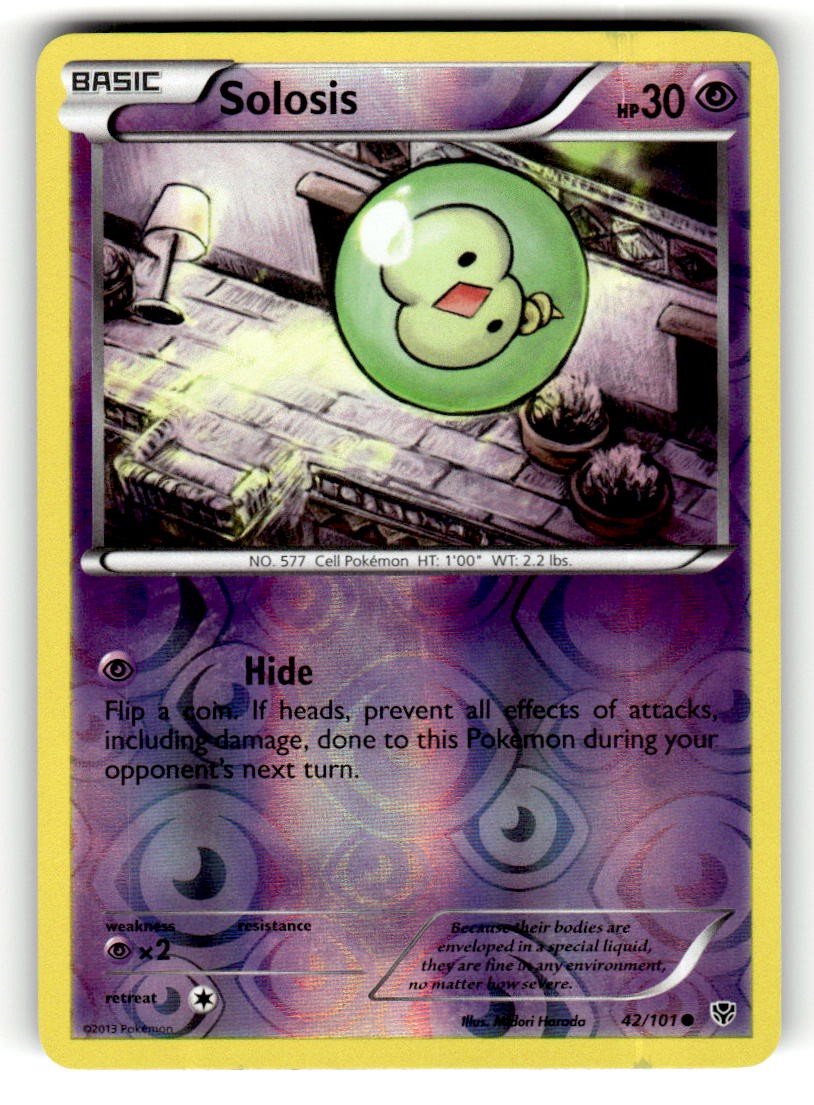 Solosis 42/101 Common Plasma Blast Reverse Holo Pokemon Lightly Played