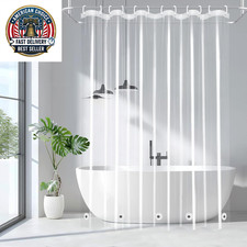 9G Clear Shower Curtain Liner 72 X 78 Inches Long with 5 Magnet Weights, Heavy D
