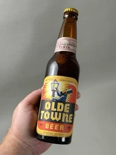 VTG 1930s OLDE TOWNE Beer Labeled Bottle Consumers Brewing Co Newark OH IRTP