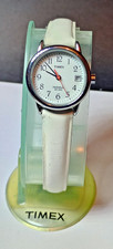 TIMEX White Face, White Band Watch INDIGLO WR30MM Date, New Battery installed!