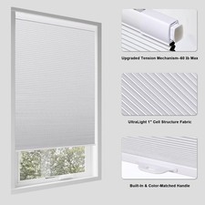 No Drill Cellular Shades 30.5" W x 80" H Thermal Insulating Noise Reducing