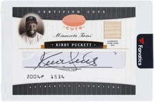 Kirby Puckett Minnesota Twins Signed 2004 Leaf Certified Cuts #CC-39 #22/25 Card