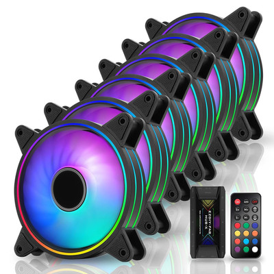 Moonlight 120Mm RGB Case Fan, 6 Pack, ARGB, Aura SYNC, Speed Control, 26.16 CFM,