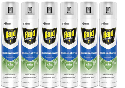 Raid Essentials Mückenspray 300ml Pflanzlich Geruchsfrei Innenraum 4h Schutz