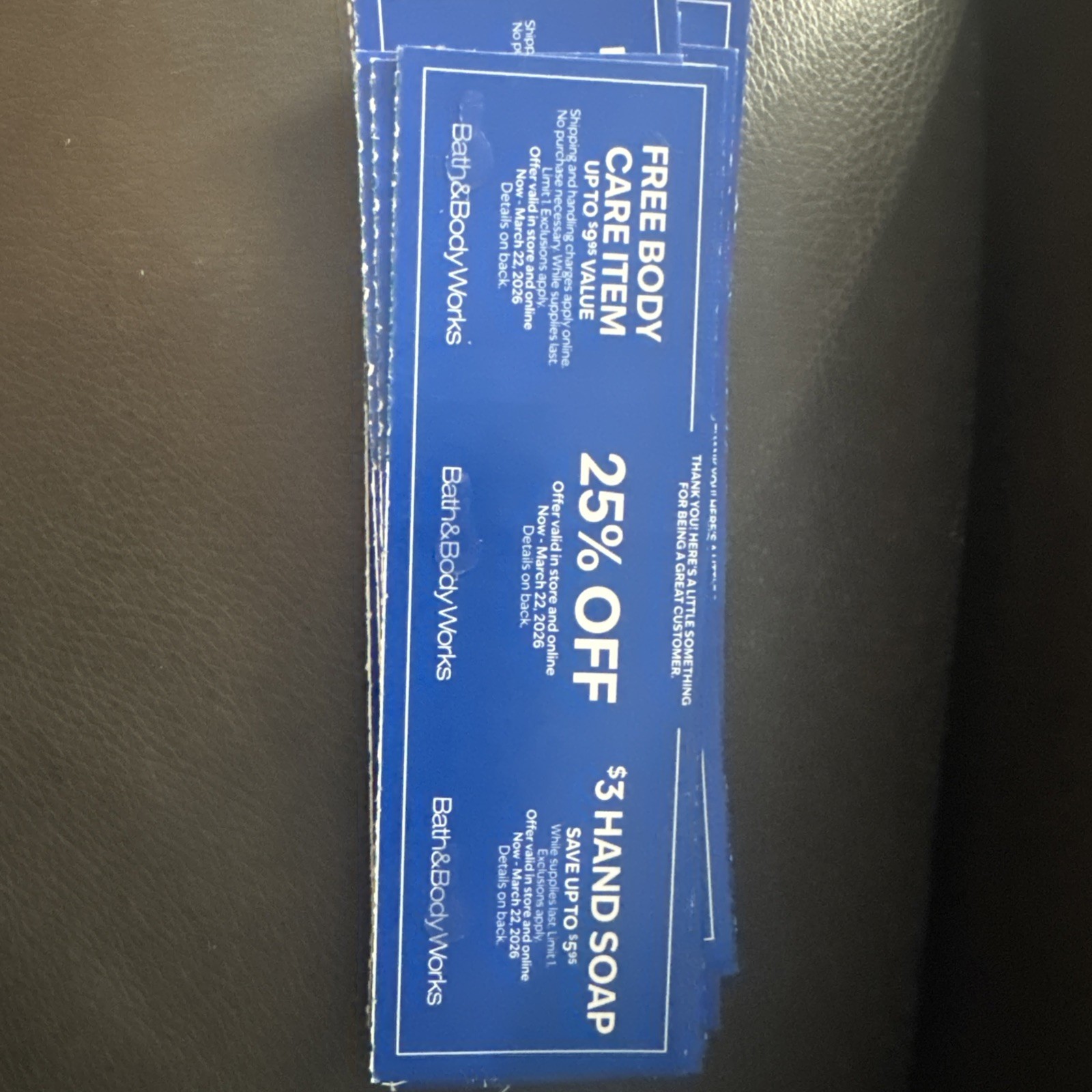 Bath And Body Works 25% , Body Care And 3 Hand Soap Exp 3/22