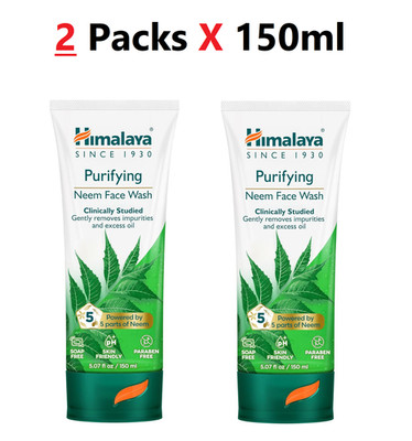 Himalaya Purifying Neem Face Wash-Acne & Pimple Clear Skin Cleanser Gel-2X150ml