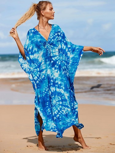 Damen Animal Print Kaftan Kleider Übergröße Badeanzug Coverup Sommer Badeanzug - Bild 111 von 275
