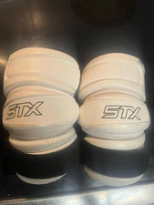 STX Stallion 300 Lacrosse Arm Pads Med White Used Lacrosse