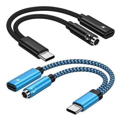 2 in 1 USB to 3.5mm Jack Headphone Adapter for iPhone 17 16 16e, 2 Pack Dongl...