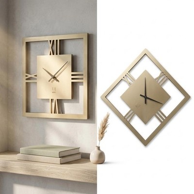 Umbra Square Wall Clock USA Cast Iron Metal 11in Roman Nrs.