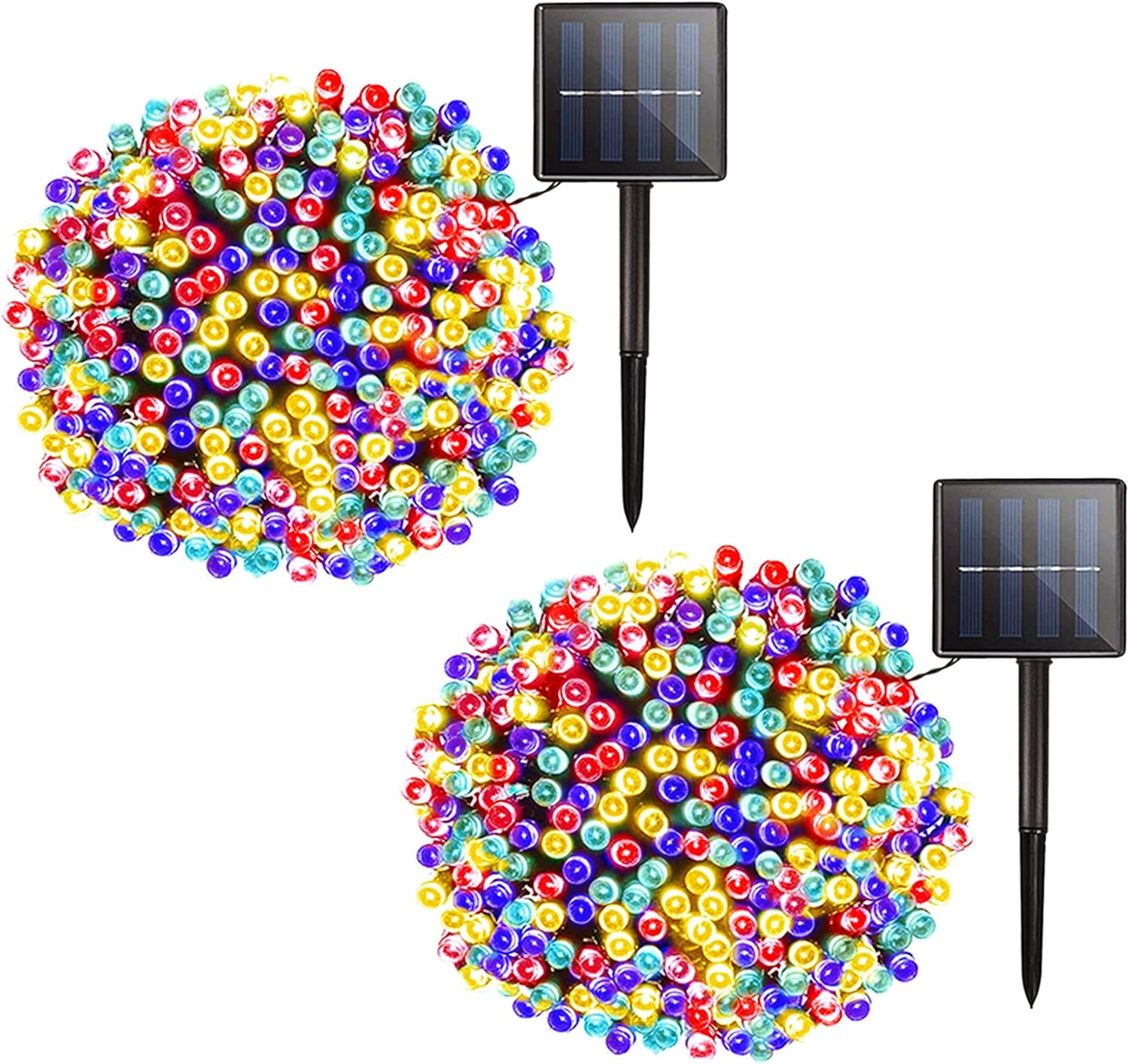 Solar Christmas String Lights Outdoor - 2 Pack Total 144Ft 400 LED 8 Modes Outdo