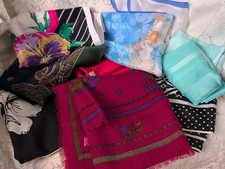 Vintage Scarves Women's Lot of 8 Assorted 60's 70's