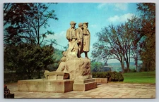 Monument to the Start Westward Marietta Ohio Vintage Linen Postcard
