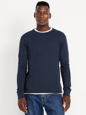NWT OLD NAVY Navy Blue Thermal Waffle-Knit Long-Sleeve T-Shirt Shirt Men M L