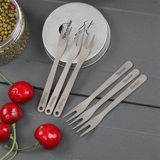 Lightweight Titanium Family Dessert Fork for Pastry and For Appetizers