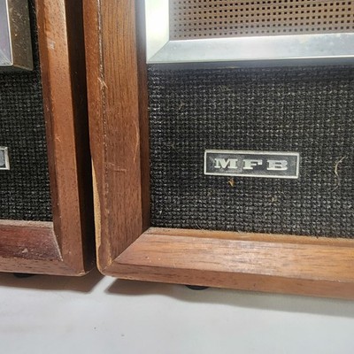 2x 60s Vtg PANASONIC Japan MFB RE-7080 Stereo Speakers In Wood