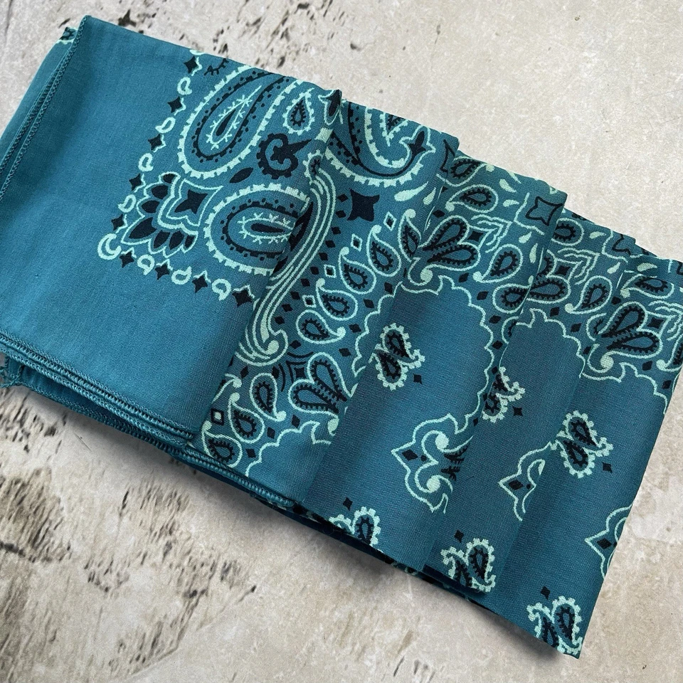 Lote (5) Bandana Hav-a-Hank De Colección Hecha en EE. UU. Hecha a Mano con Pride Teal Nuevo de Lote Antiguo Foto 2 de 4