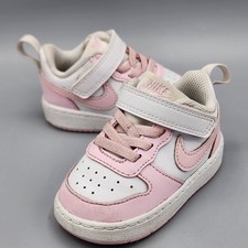 Toddler Baby Size 4 C NIKE Court Borough Low Recraft TD White Pink DV5458-105