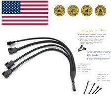 4-Way PWM Fan Splitter Cable - Black Sleeved Fan Power Extension - 4Pin Femal...