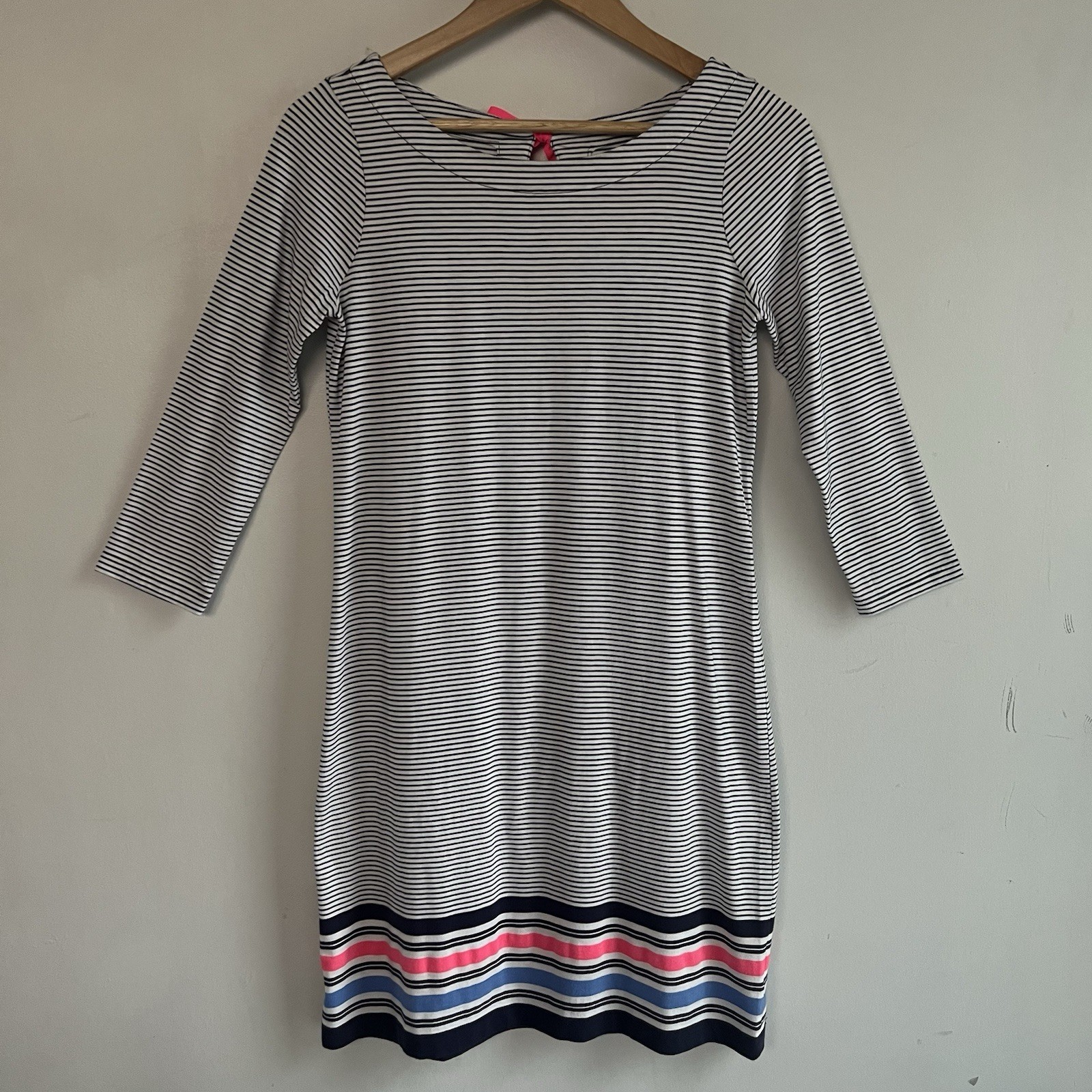 Lilly Pulitzer Women’s XS Noelle Bayside Navy Stripe 3/4 Sleeve Shift Dress