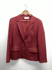 Pendleton Womens Wool Blazer Jacket Burgundy Two Button Made in USA Medium