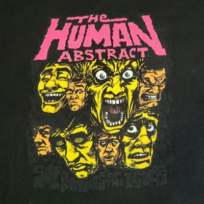 The Human Abstract Faces Metalcore 2000's Y2K Band Black XL Graphic T-Shirt Tee