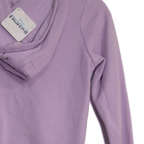 Frozen-Themed Purple Hoodie With Elsa & Anna Print Girls Size L Disney Cotton/Po - Picture 10 of 10