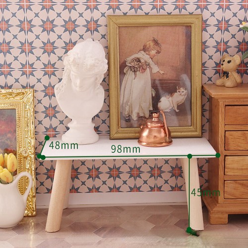 1:12 Scale Dolls House Miniatures Coffee Table Desk Wooden Furniture Bedroom - Picture 5 of 10