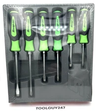 SNAP ON TOOLS USA 6pc GREEN Soft Grip Combination Screwdriver Set SGDX60B G NEW+