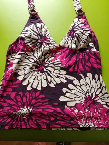 Markenlos bunte Blumen abnehmbare Pads Neckholder Tankini Slip Set UK 10 - Bild 3 von 3