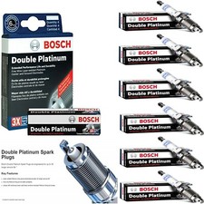 6 Spark Plugs Bosch Double Platinum For 2001-2005 AUDI ALLROAD QUATTRO V6-2.7L