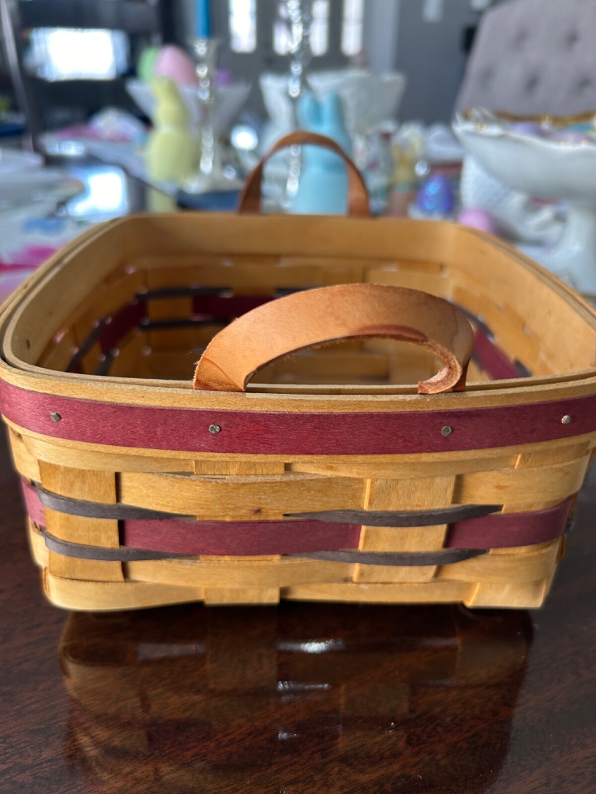 Vintage Royal Craft Basket Co Ohio Handmade Basket Marked TRM 2-17-95