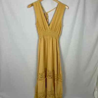 Baltic Born Bondi Boho Mustard Yellow Maxi Dress Size S | eBay
