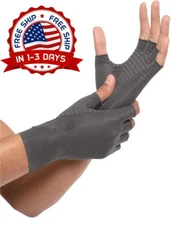 Guantes De Compresión Para El Dolor De Artritis Y Túnel Carpiano Gris XL NUEVO.