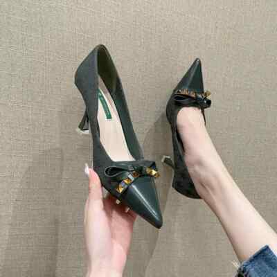 Decolte scarpe donna verde oro 8 cm eleganti comodi pelle sintetica 9701