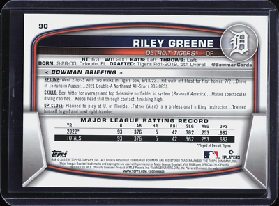 2023 Bowman #90 Riley Greene RC | eBay