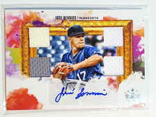 Jose Berrios 2020 Diamond Kings Autograph Quad Jersey Auto card Minnesota Twins