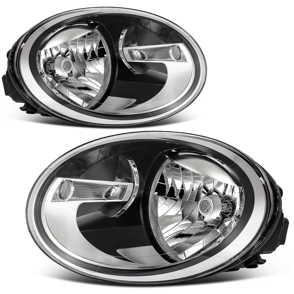2pcs/Pair Chrome Halogen Headlights Headlamps For 2012-2019 Volkswagen Beetle - Imagem 4 de 4